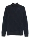 Barba Napoli Argyle-check Roll-neck Jumper In Blue