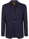 Barba Napoli Bactive Mono Textured Blazer In Blue