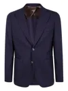 Barba Napoli Bactive Mono Textured Blazer In Blue