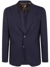 Barba Napoli Bactive Mono Textured Blazer In Blue