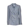 Barba Napoli Barba Blazer Gi2 Double Breasted In Light Blue Linen