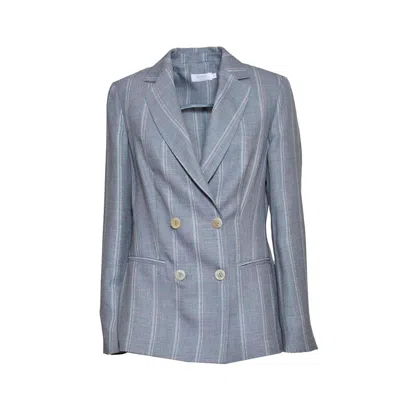 Barba Napoli Barba Blazer Gi2 Double Breasted In Light Blue Linen