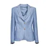 Barba Napoli Barba Blazer Jaqueline Single Breasted In Light Blue Linen