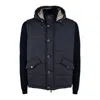 Barba Napoli Barba Blue Jacket With Removable Knit Sleeves In Blue