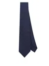 Barba Napoli Barba Blue Tie With Subtle Polka Dot Pattern In Black