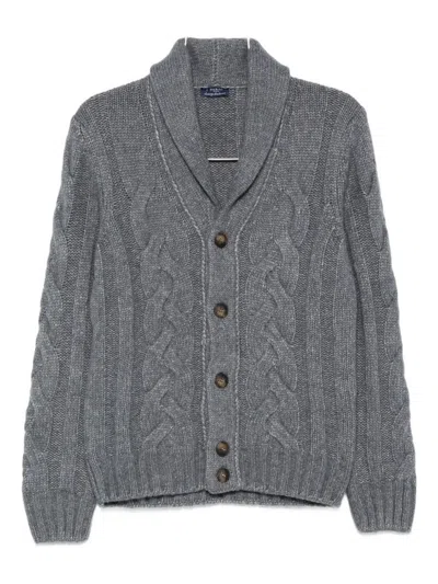 BARBA NAPOLI BARBA CABLE-KNIT CARDIGAN WITH SHAWL COLLAR