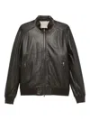 Barba Napoli Zip-fastening Leather Coat In Black