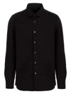 Barba Napoli Barba Cotton Blend Poplin Shirt In Black