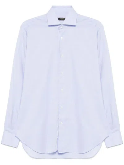 Barba Napoli Barba Cotton Shirt In Light Blue