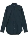 Barba Napoli Barba Deep Blue Tailored Shirt With Classic Collar In Blue