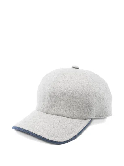 Barba Napoli Barba Felt Baseball Cap In Gray