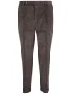 Barba Napoli Barba "florence" Velvet Stripes Double Pences Chino Trousers In Brown