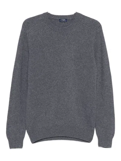 BARBA NAPOLI BARBA GRAY CREWNECK LONG-SLEEVED SWEATER