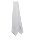 Barba Napoli Barba Grey Tie With Subtle Geometric Pattern In White