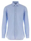 Barba Napoli Honeycomb Pattern Cotton Shirt In Blue