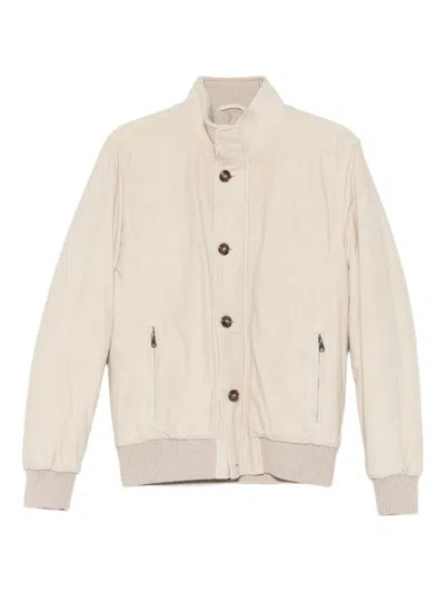 BARBA NAPOLI BARBA CREAM-COLORED JACKET WITH POCKETS