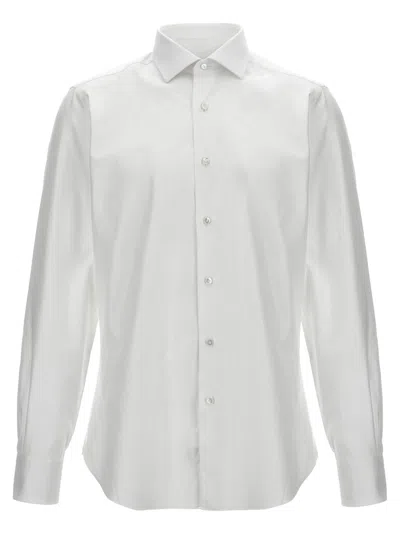 Barba Napoli Barba Long Cuffed White Cotton Shirt