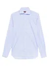 Barba Napoli Barba Long Sleeve Shirt With Semi-rigid Collar And Buttons In Blue