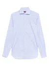 Barba Napoli Barba Long Sleeve Shirt With Semi-rigid Collar And Buttons In Blue