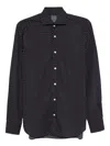 Barba Napoli Barba Polka Dot Shirt In Brown