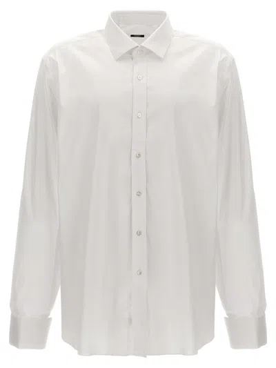 Barba Napoli Barba Poplin Shirt In White