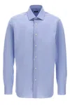Barba Napoli Barba Tailored Poplin Shirt With Button Closure