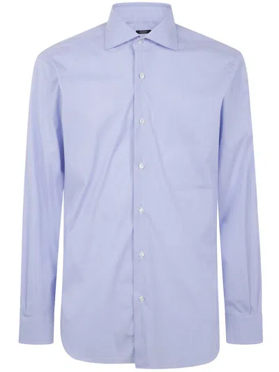 Barba Napoli Barba Poplin Stretch Shirt Clothing In Blue