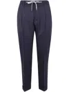 Barba Napoli Roma Pleated Drawstring Trousers In Blue