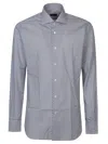 Barba Napoli Geometric-print Cotton Shirt In Gray