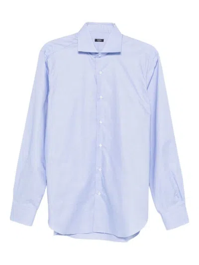 BARBA NAPOLI BARBA LIGHT BLUE COTTON SHIRT