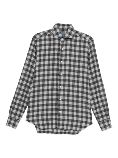 Barba Napoli Check-pattern Shirt In Gray