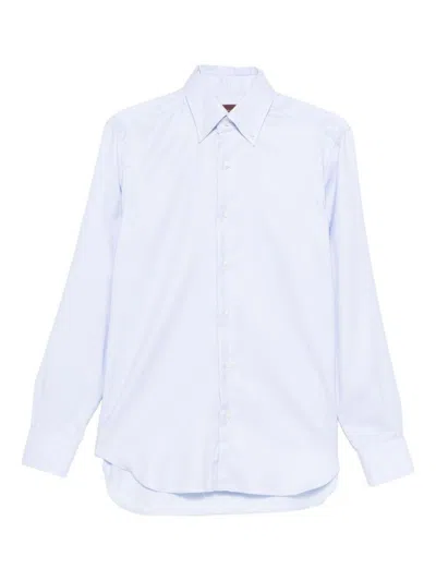 Barba Napoli Button-down Cotton Shirt In Blue