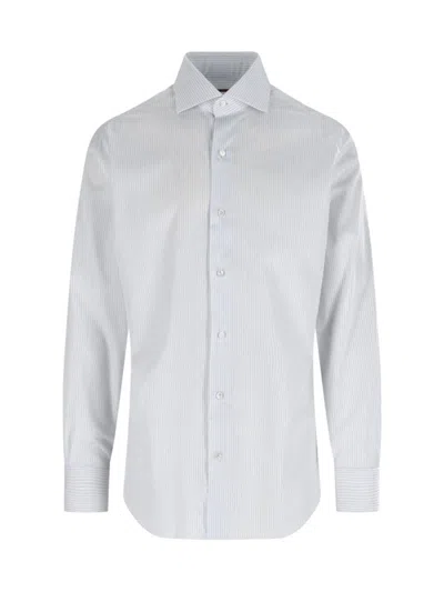 Barba Napoli Striped Shirt In White