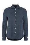 Barba Napoli Long-sleeve Silk Shirt In Blue