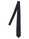 Barba Napoli Pointed Tip Slim Silk Tie With Textured Finish In Black