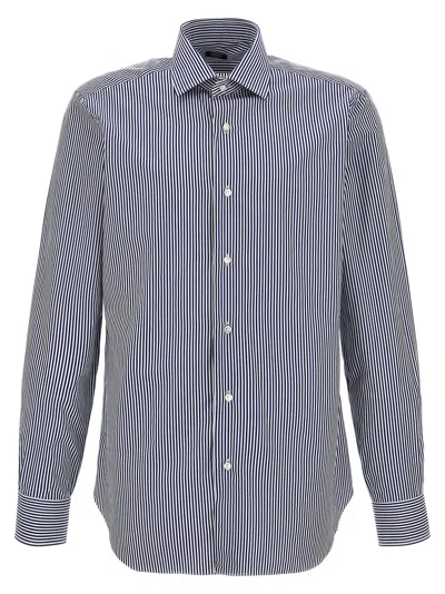 Barba Napoli Barba Striped Cotton Shirt In Blue