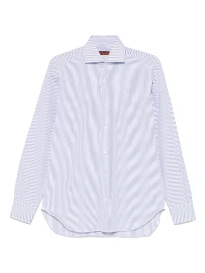 Barba Napoli Barba Striped Shirt In White