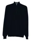 Barba Napoli High-neck Zip-up Sweater In Black
