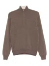 Barba Napoli High-neck Zipped Sweater In Gray