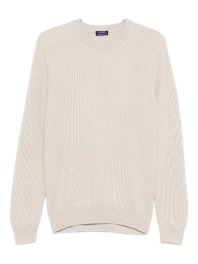 Barba Napoli Ribbed Crew-neck Sweater In Neutral