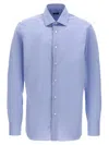 Barba Napoli Barba Tailored Poplin Shirt With Button Closure In Purple
