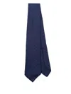 Barba Napoli Barba Textured Blue Tie With Subtle Pattern In Black