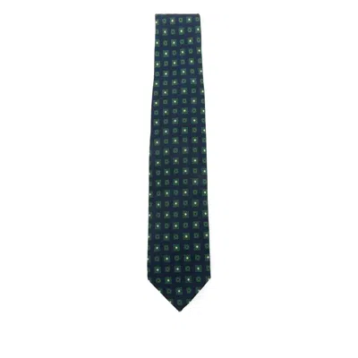 Barba Napoli Geometric-pattern Tie In Green