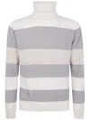 Barba Napoli Barba Turtle Neck Orizontal Stripes Sweater Clothing In Gray