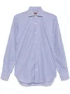 Barba Napoli Barba Vertical Striped Blue And White Barba Shirt In Blue