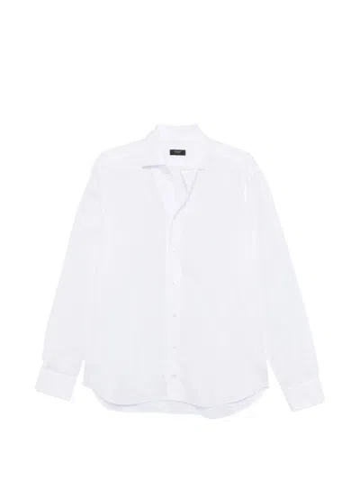 Barba Napoli Barba White Cotton Spread Collar Shirt Barba