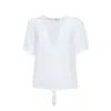BARBA NAPOLI BARBA WHITE SILK CREWNECK BLOUSE