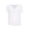 BARBA NAPOLI BARBA WHITE SILK V-NECK BLOUSE