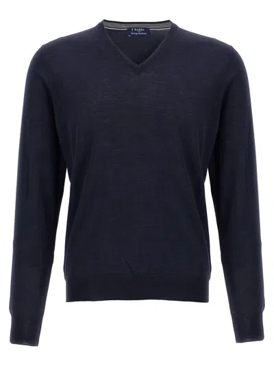 Barba Napoli Barba Wool And Silk Sweater In Navy