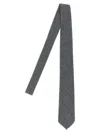 Barba Napoli Slim Wool Tie Textured Fabric In Gray
